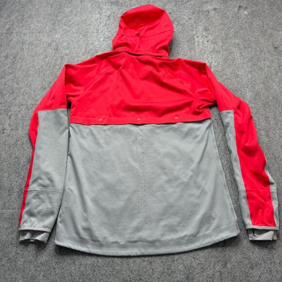 Nike Shield Flash Running Jacket Women M Red Gray Hooded Reflective 619026 - Picture 9 of 16